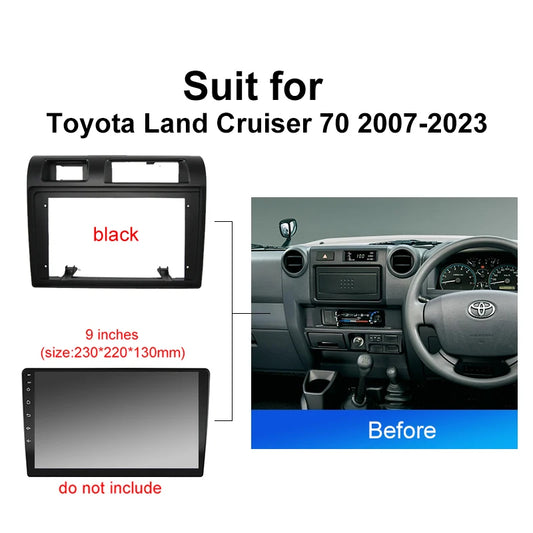 Car Radio For Toyota Land Cruiser 70 2007 2023 Android 2 Din dvd gps Stereo Mounting Bezel Faceplate Frame Kit