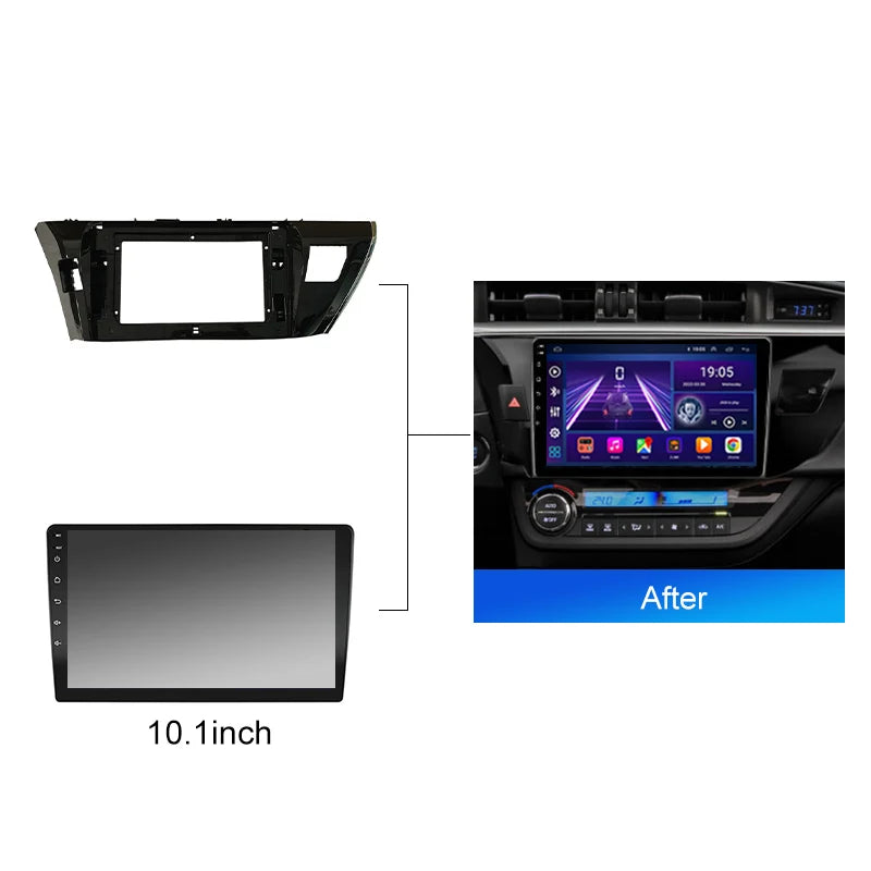 2 Din Car radio 9'' Face Frame For Toyota Levin 2013 2015 Center Control Dashboard Fascia Stereo Panel Dash Kit