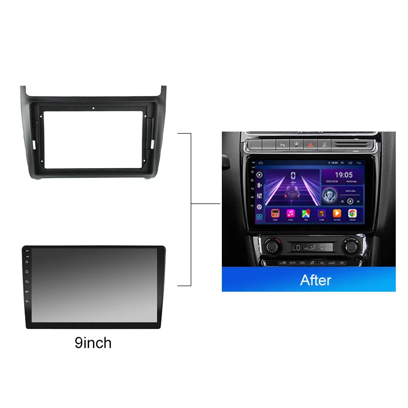2 DIN Car Radio For VW Volkswagen Polo 5 2008 2020 Android 2 Din dvd gps Stereo Mounting Bezel Faceplate Frame Kit