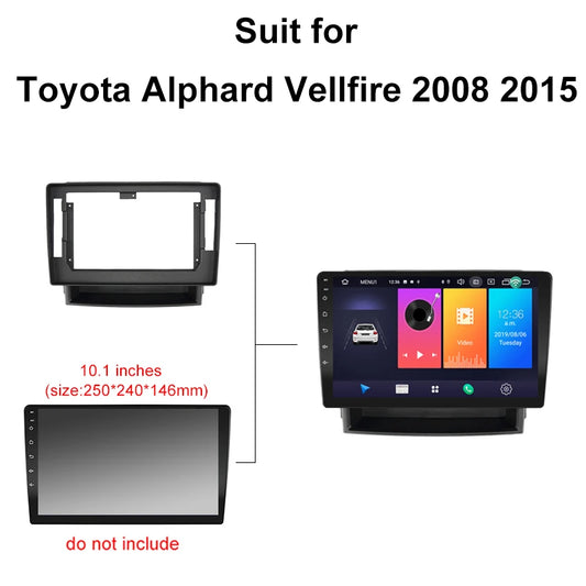 Car Radio For Toyota Alphard Vellfire 2008 2015 Android 2 Din dvd gps Stereo Mounting Bezel Faceplate Frame Kit