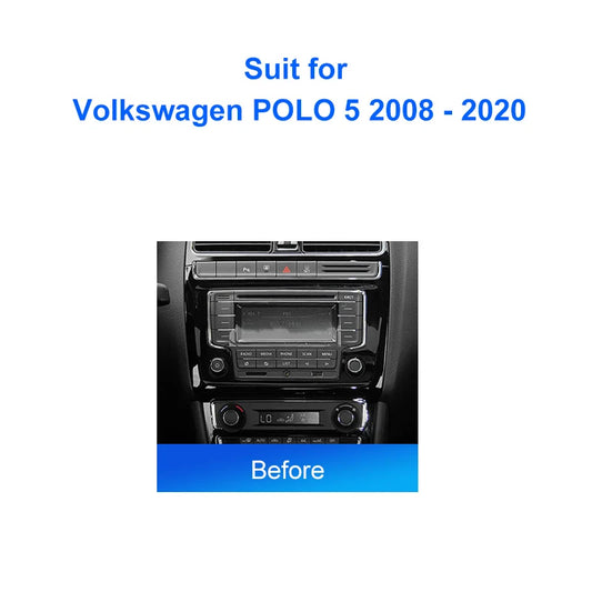2 DIN Car Radio For VW Volkswagen Polo 5 2008 2020 Android 2 Din dvd gps Stereo Mounting Bezel Faceplate Frame Kit