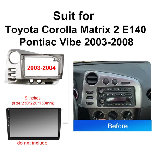 Car Radio For Toyota Corolla Matrix 2 E140 Pontiac Vibe 2003-2016 Android 2 Din dvd gps Stereo Mounting Bezel Faceplate Frame Kit