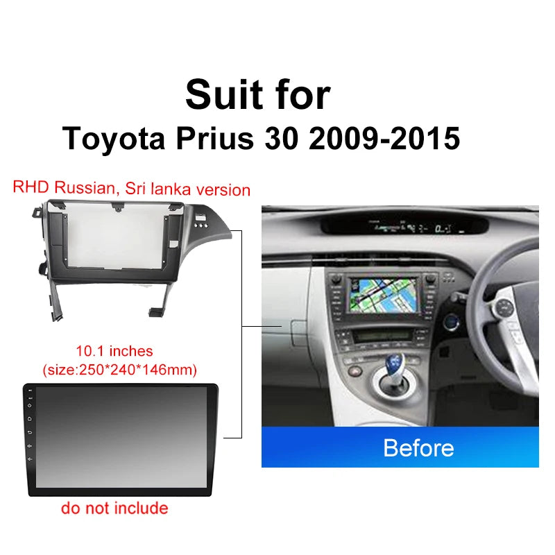 Car Radio For Toyota Prius 30 2009 2015 Android 2 Din dvd gps Stereo Mounting Bezel Faceplate Frame Kit