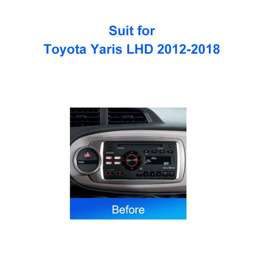 2 Din Car radio 9'' Face Frame For Toyota Yaris LHD 2012 2018 Center Control Dashboard Fascia Stereo Panel Dash Kit