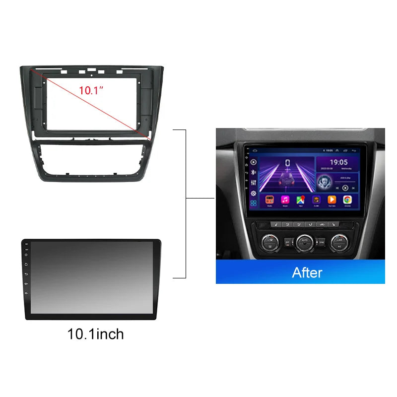 2 Din Car Radio Fascia frame for Skoda Yeti 5L 2009 2014 car Radio Panel Dash Kit Installation Frame Trim Bezel
