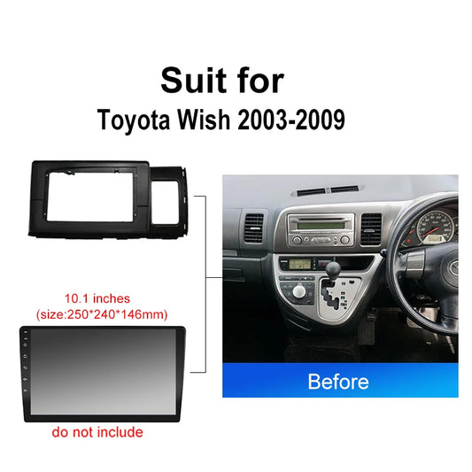 Car Radio For Toyota Wish 2003 2009 Android 2 Din dvd gps Stereo Mounting Bezel Faceplate Frame Kit