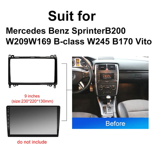 2 DIN Car Radio For Mercedes Benz A-Class W169 B-Class W245 W906 Android 2 Din dvd gps Stereo Mounting Bezel Faceplate Frame Kit
