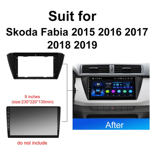 2Din Car Radio Fascia frame for Skoda Fabia 2015 2018 car Radio Panel Dash Kit Installation Frame Trim Bezel