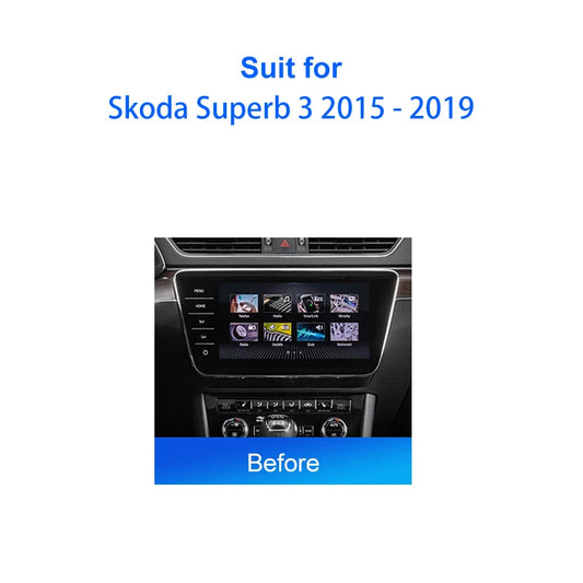 2 DIN Car Radio For Skoda Superb 3 2015 2019 Android 2 Din dvd gps Stereo Mounting Bezel Faceplate Frame Kit