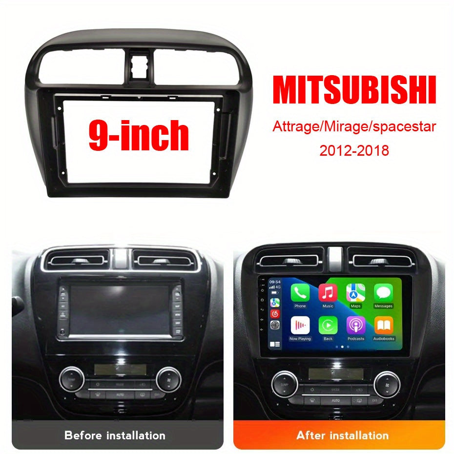 9 inch Car Radio Frame Fascia For Mitsubishi Mirage 2012-2018 auto Dash Trim Kits Panel car Radio Multimedia Dash Kit frame