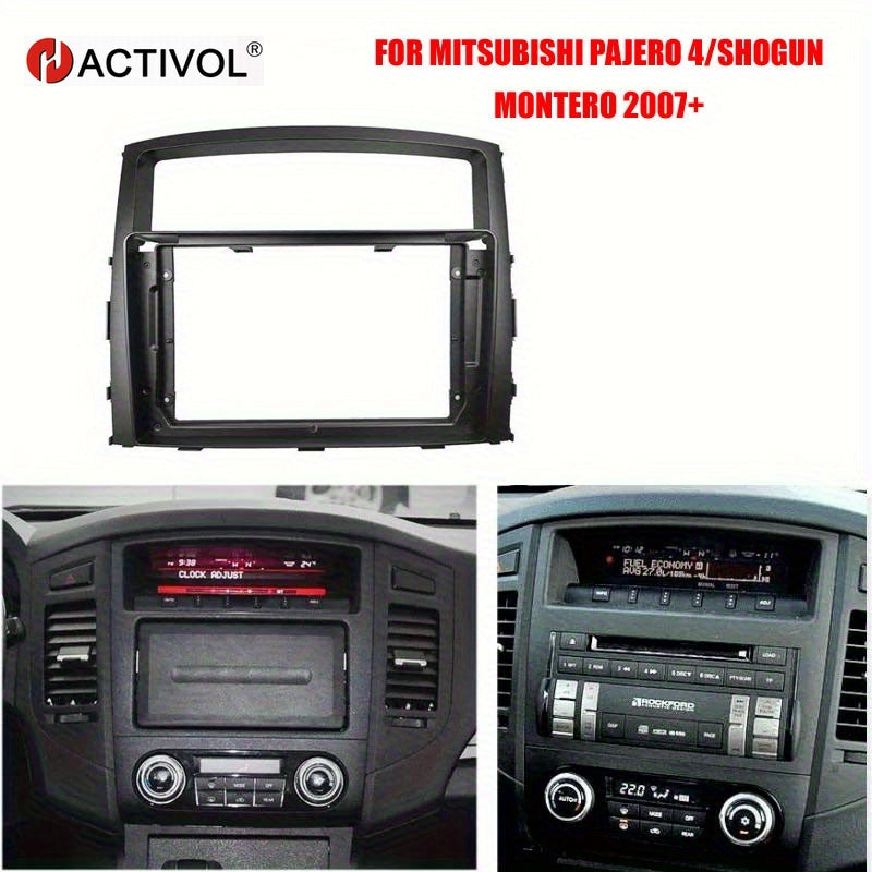 9 inch Car Radio Frame Fascia For Mitsubishi Pajero 4 / Shogun / Montero 2007+ auto Dash Trim Kits Panel car Radio Multimedia Dash Kit frame
