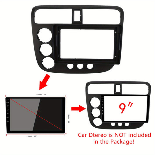 9 inch Car Radio Frame Fascia For HONDA Civic 2001-2006 auto Dash Trim Kits Panel car Radio Multimedia Dash Kit frame