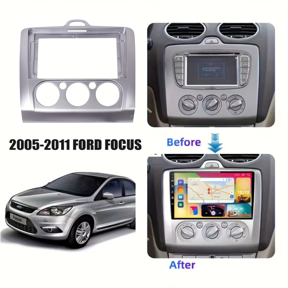9 inch Car Radio Frame Fascia For FORD FOCUS 2005-2011 MANUAL AC/AUTO AC auto Dash Trim Kits Panel car Radio Multimedia Dash Kit frame