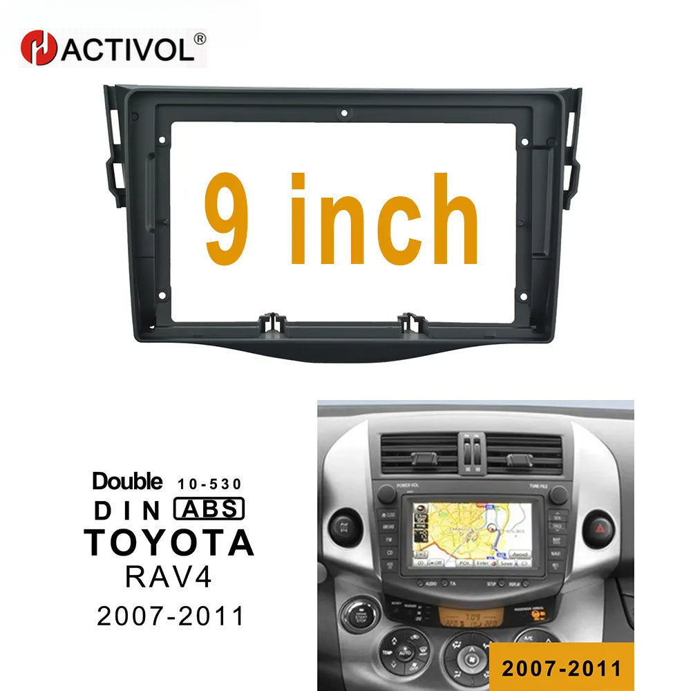 1din Car Radio Fascia For TOYOTA RAV4 2007-2012 9 Inch Fit Car Radio Dvd Frame Kits Audio Fitting Adaptor Panel In-dash Mount Installation
