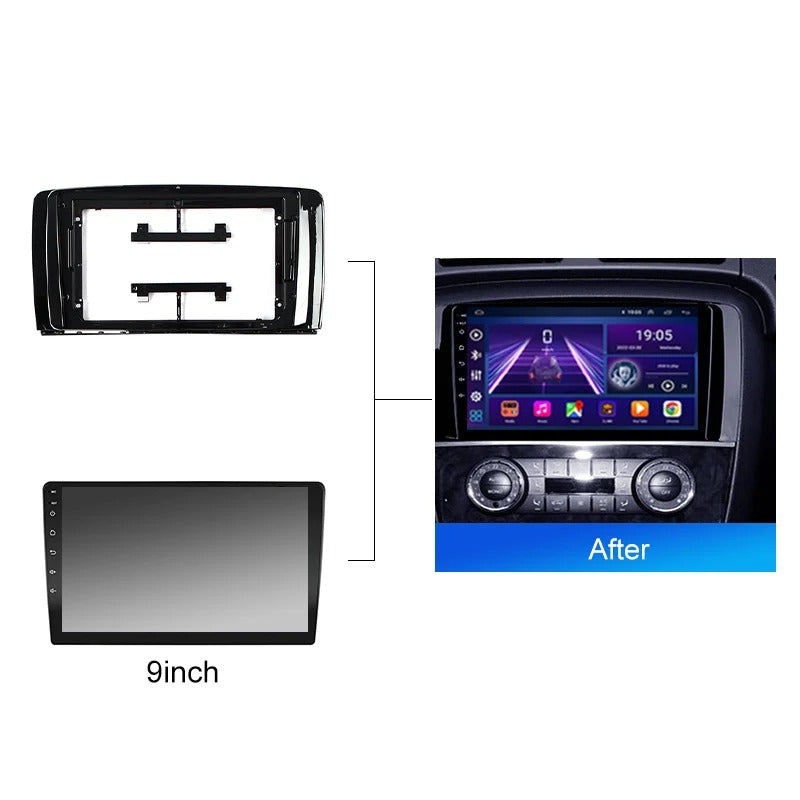 2Din Car Radio Fascia frame for Mercedes Benz R Class W251 R280-R350 R63 2006-2013 car Radio Panel Dash Kit Installation Frame Trim Bezel