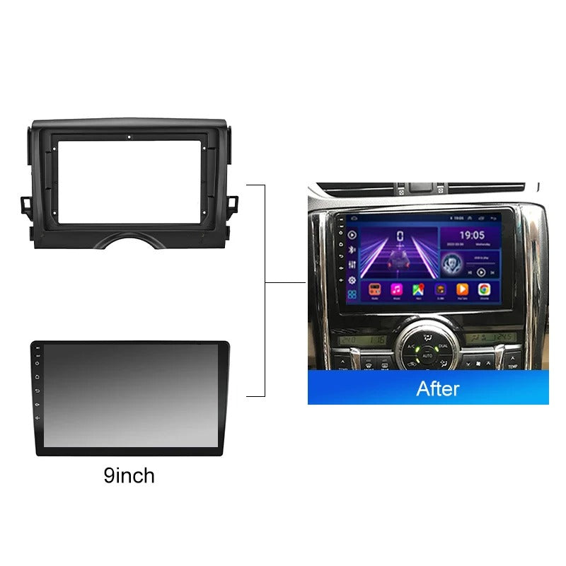 2 Din Car radio 9'' Face Frame ForToyota REIZ MARK X 2010-2015 Center Control Dashboard Fascia Stereo Panel Dash Kit