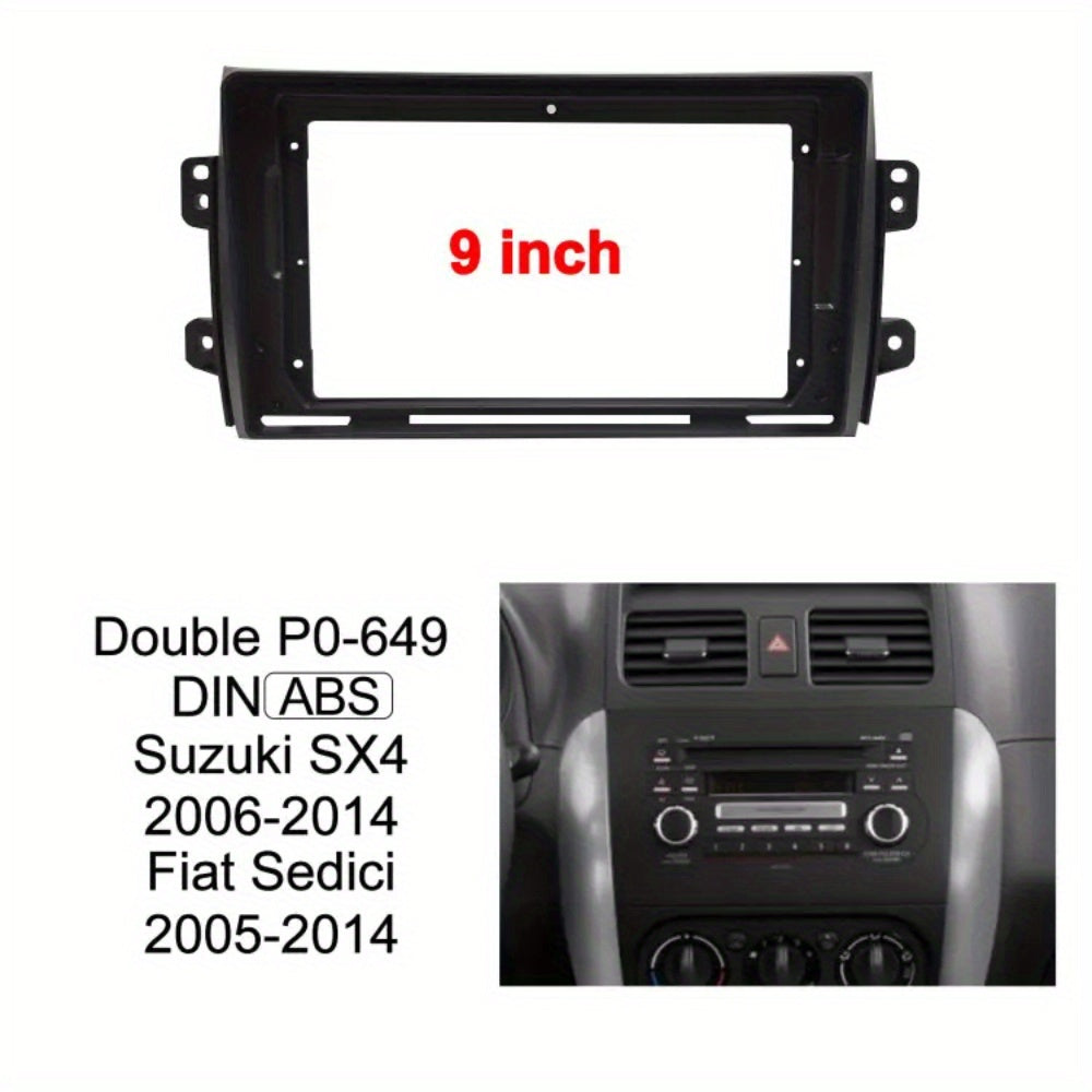 9 Inch Car Radio Fascia Frame - Durable ABS Plastic Stereo DVD Player Surround Trim Panel for Suzuki SX4, for FIAT SEDICI - Easy Installation, No Battery Required, Car Radio Accessories