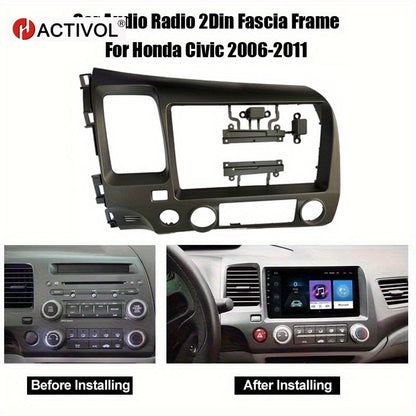 9 inch Car Radio Frame Fascia For Honda Civic 2006-2011 auto Dash Trim Kits Panel car Radio Multimedia Dash Kit frame