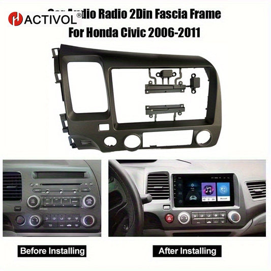 9 inch Car Radio Frame Fascia For Honda Civic 2006-2011 auto Dash Trim Kits Panel car Radio Multimedia Dash Kit frame