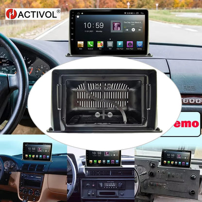 Marco de radio 2 DIN de 9/10" para coche antiguo, camión, caravana, autocaravana, estéreo, panel de instrumentos doble DIN, marco universal para radio de coche. 