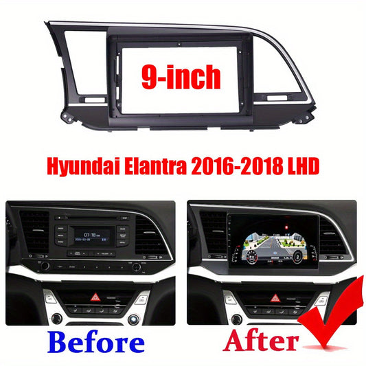 9 inch Car Radio Frame Fascia For Hyundai Elantra 2016 2017 2018  auto Dash Trim Kits Panel car Radio Multimedia Dash Kit frame