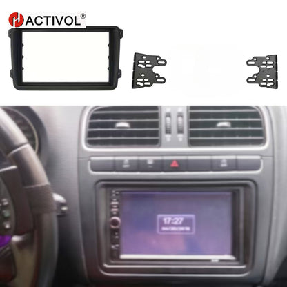 Double DIN Car Radio Fascia for VW, Skoda, Seat car Radio frame fascia auto frame Dash Kit, Easy Installation, Compatible with Caddy, Touran, Passat, Tiguan More