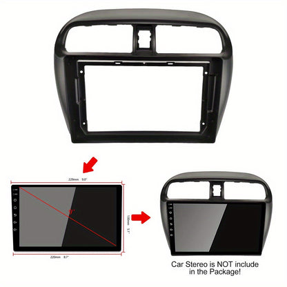 9 inch Car Radio Frame Fascia For Mitsubishi Mirage 2012-2018  auto Dash Trim Kits Panel car Radio Multimedia Dash Kit frame