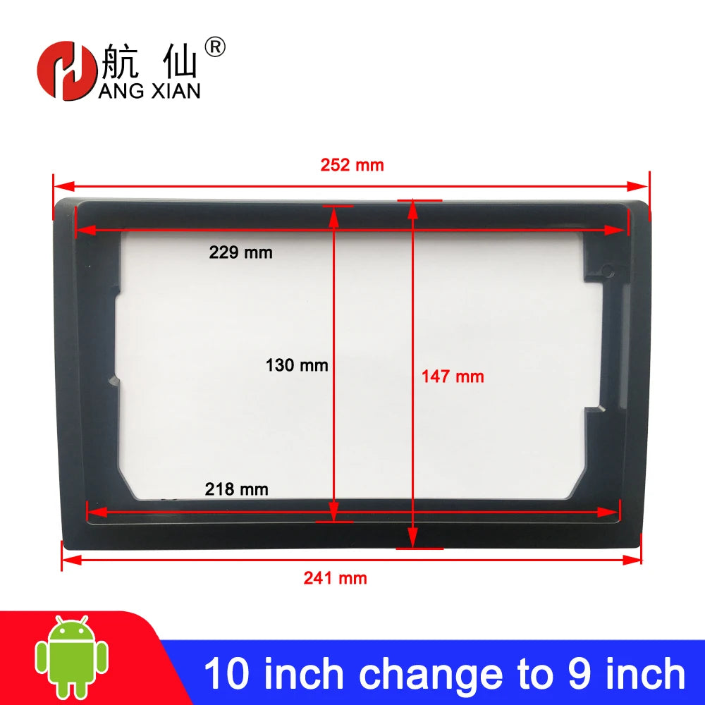 2 din Universal android car radio Fascia 10 inch Frame change to 9 inch 2 Din Car Radio Fascia frame Dash Kit Installation Frame