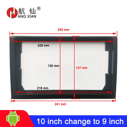 2 din Universal android car radio Fascia 10 inch Frame change to 9 inch 2 Din Car Radio Fascia frame Dash Kit Installation Frame
