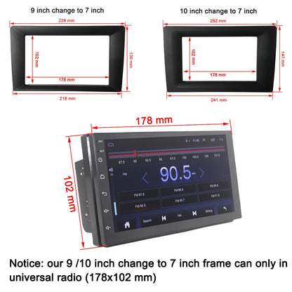 2 din Universal android car radio Fascia 10 inch Frame change to 9 inch 2 Din Car Radio Fascia frame Dash Kit Installation Frame