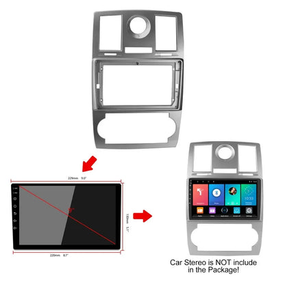 9-Inch Car Audio Fascia Frame Stereo for Chrysler 300C 2005-2007- 2Din Dash Fitting Panel Kit Without Battery Frame Fascias
