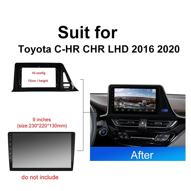 Car Radio For Toyota CHR C-HR 2016 LHD Android 2 Din dvd gps Stereo Mounting Bezel Faceplate Frame Kit