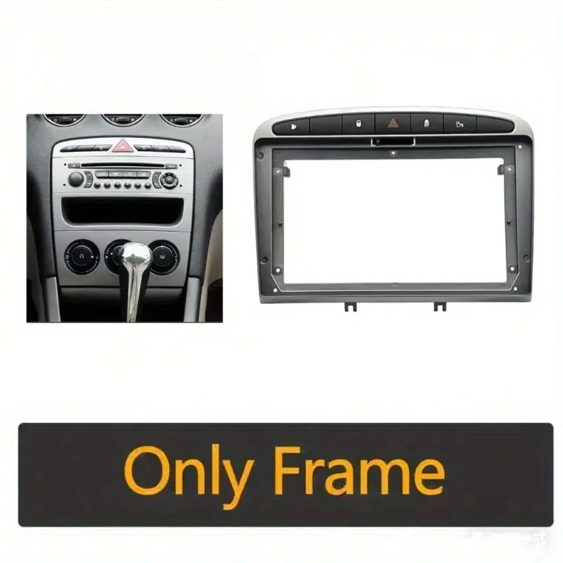2 Din Car Frame Fascia Audio Fitting Adaptor Dash Trim Facia Panel 9inch For PEUGEOT 308 408 2010-2016 Double Radio Player