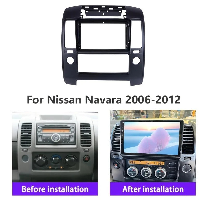 for Nissan Navara 2006-2012 9INCH Car Radio Fascia, Auto Stereo Panel Frame Dash Kit with Bezel Faceplate, No Battery Required