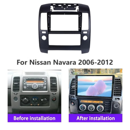 for Nissan Navara 2006-2012 9INCH Car Radio Fascia, Auto Stereo Panel Frame Dash Kit with Bezel Faceplate, No Battery Required