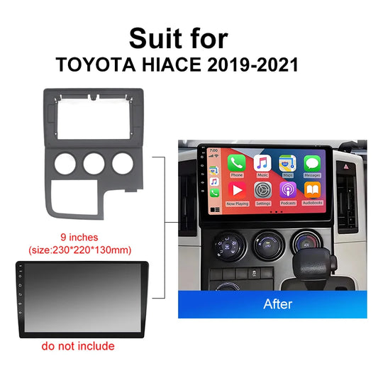 Car Radio For TOYOTA HIACE 2019 2021 Android 2 Din dvd gps Stereo Mounting Bezel Faceplate Frame Kit