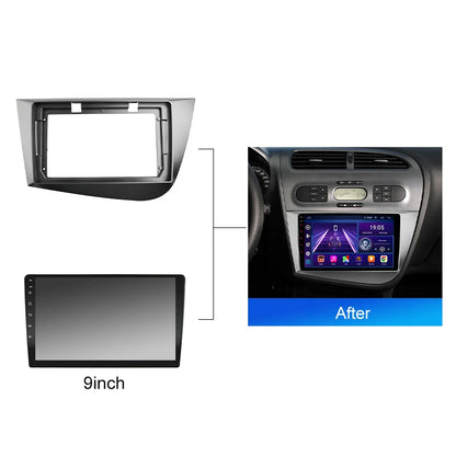 2 DIN Car Radio For Seat Leon 2 MK2 2005 2012 RHD LHD Android 2 Din dvd gps Stereo Mounting Bezel Faceplate Frame Kit