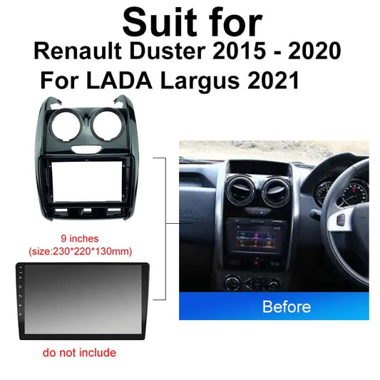 9 inch Android car audio radio frame fascia for Renault Duster 2015 2020 2din dash mount Fascia Stereo Panel Frame