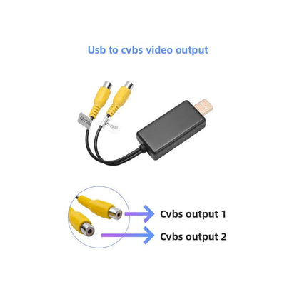 Android Usb Video Output RCA Line Cable AV HDMI OUT For Car Radio Multimedia Roof Mount Headrest Screen USB to RCA Adapte