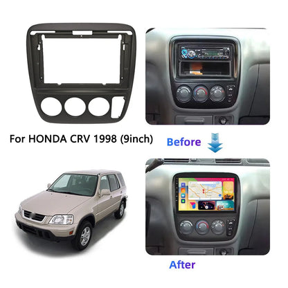 Car Radio Frame Fit for the 1998 for Honda CRV Android navigation frame 9inch Frame Fascias panel kit