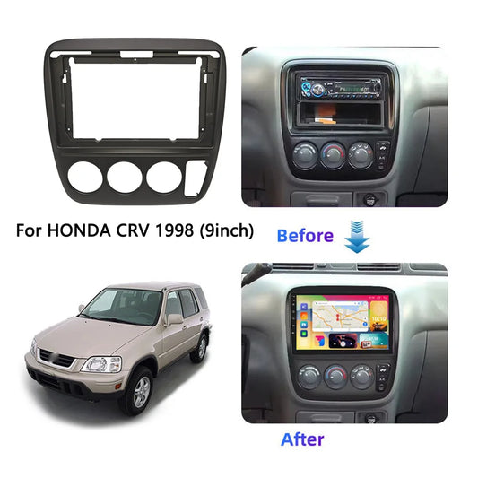 Car Radio Frame Fit for the 1998 for Honda CRV Android navigation frame 9inch Frame Fascias panel kit