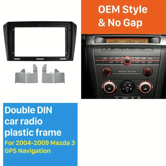 22.86 cm 2 Din Car Radio Fascias, with Frame for AXELA, for MAZDA 3 2004-2009, for GPS DVD Bezel Installation, Without Battery