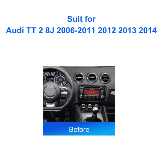 2 DIN Car Radio For Audi TT 2 8J 2006-2014  Android 2 Din dvd gps Stereo Mounting Bezel Faceplate Frame Kit