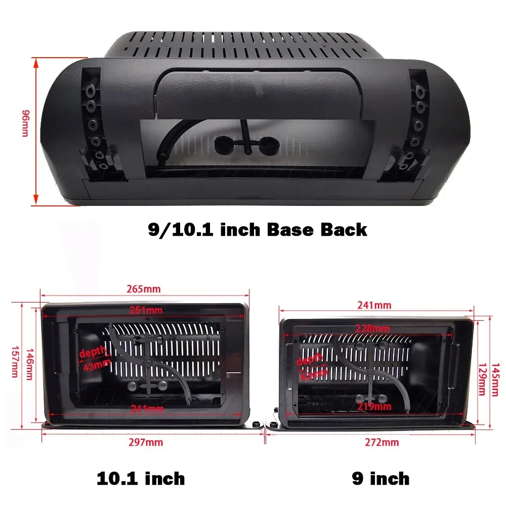 Marco de radio 2 DIN de 9/10" para coche antiguo, camión, caravana, autocaravana, estéreo, panel de instrumentos doble DIN, marco universal para radio de coche. 