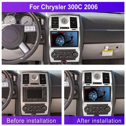 9-Inch Car Audio Fascia Frame Stereo for Chrysler 300C 2005-2007- 2Din Dash Fitting Panel Kit Without Battery Frame Fascias