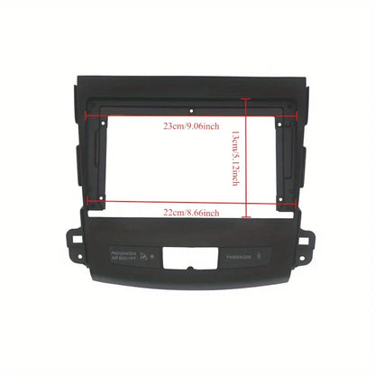 Car Radio Fascia for MITSUBISHI Outlander XL 9-Inch Dashboard Frame Plastic Panel Mounting Kit, Without Battery