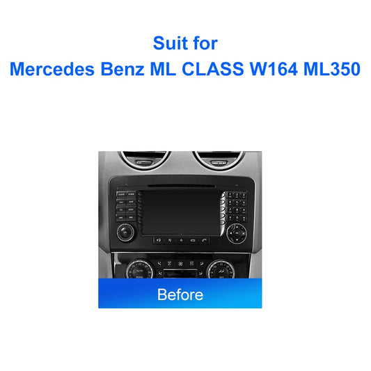 Car Radio For Mercedes Benz ML CLASS W164 ML350-ML500 2005-2012  Android 2 Din Stereo Mounting Bezel Faceplate Frame Kit