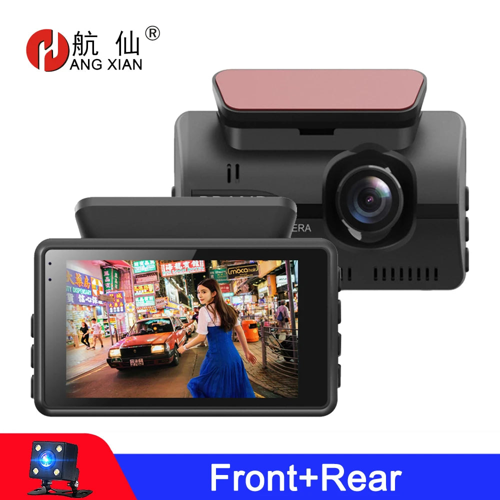 Cámara DVR para coche FHD con grabación dual, videocámara oculta, 1080P, visión nocturna, monitoreo de estacionamiento, sensor G 