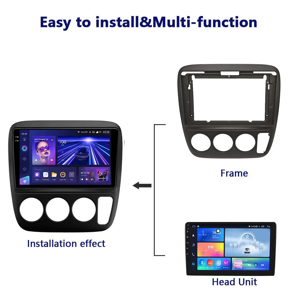 Car Radio Frame Fit for the 1998 for Honda CRV Android navigation frame 9inch Frame Fascias panel kit