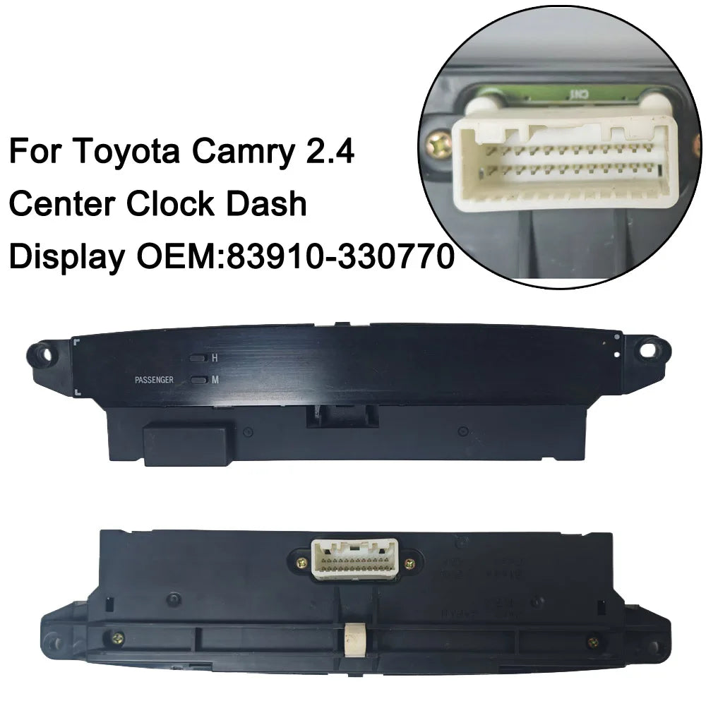 Car accessories Car Center Clock Dash display for Toyota Camry 2.4 2003-2006 Passenger seat belt Alarm H M  OEM 83910-330770